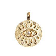 Load image into Gallery viewer, Maka Coin Necklace with 7 Diamonds