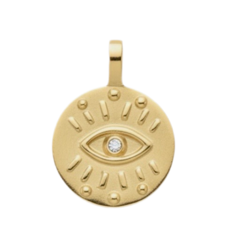 Maka Coin Necklace with Center Diamond