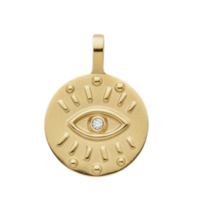 Maka Coin Necklace with Center Diamond
